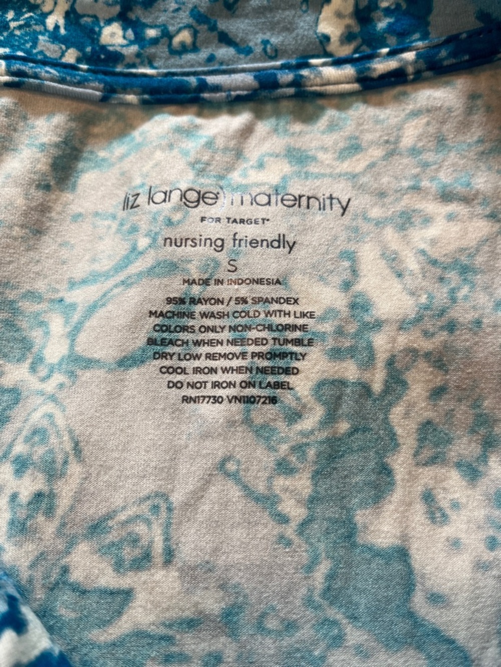 Liz Lange Maternity Cowl Neck Sleeveless Top - Women’s S Turquoise Print - NWT - Picture 5 of 10